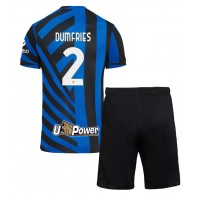 Camiseta Inter Milan Denzel Dumfries #2 Primera Equipación Replica 2024-25 para niños mangas cortas (+ Pantalones cortos)